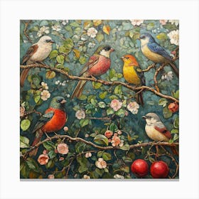 Birds On A Branch Art 2 Canvas Print