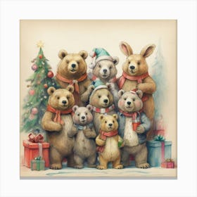 Christmas Bears 6 Canvas Print