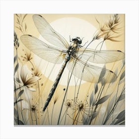 Dragonfly on a flower 1 Canvas Print