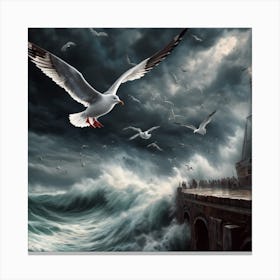 fighting the storm Canvas Print