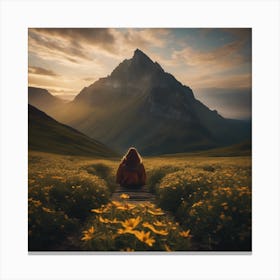 Girl In The Mountains Canvas Print