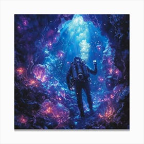 Scuba Diver Art Canvas Print