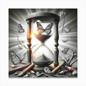 Butterfly in the hourglass Canvas Print