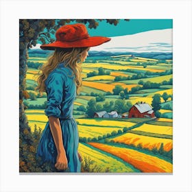 Girl On The Farm Canvas Print