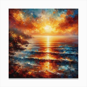 Sunset Over The Ocean Canvas Print