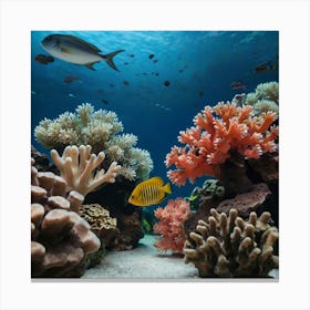 Default Aquarium With Coral Fish 0 Canvas Print