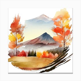 Watercolor Autumn Landscape 53 Canvas Print