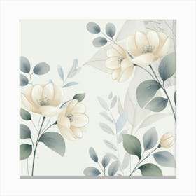 Leonardo Phoenix A Serene Illustration Of Japandiinspired Flor 2 Canvas Print