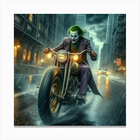 Joker On A Motorcycle 15 Canvas Print