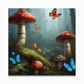 Butterflies In The Forest Canvas Print