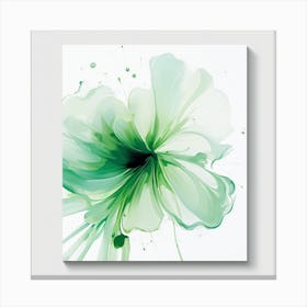 Green Flower Painting Canvas Print