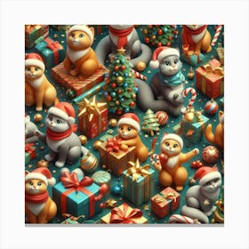 Christmas Cats Canvas Print