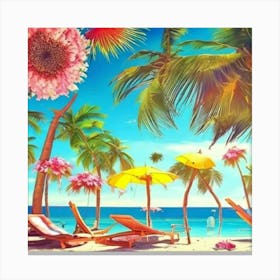 Beach Illustration Canvas Print