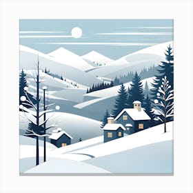 Christmas snow 12 vector art Canvas Print