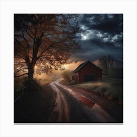 Barn On The Road Canvas Print