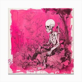 Skeleton In Pink Canvas Print