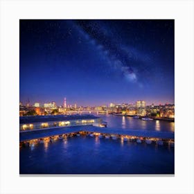 London Skyline At Night Canvas Print