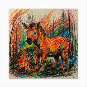 Donkey In The Forest Canvas Print