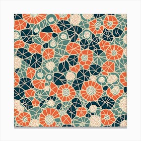 Mid Century inspired Pattern Simple Shapes Of Geometry, Flat Art, 243 Canvas Print