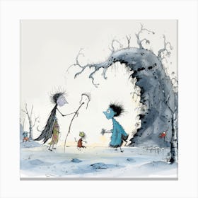 Scrooge And His Friends Canvas Print