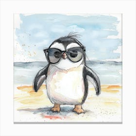 Penguin In Sunglasses Canvas Print