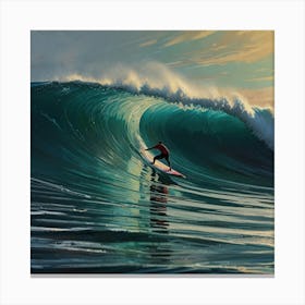 Surfer At Sunset 8 Canvas Print