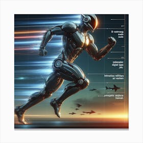 Futuristic Robot Running 1 Canvas Print