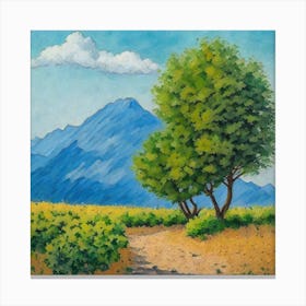 Two Trees In A Field Canvas Print