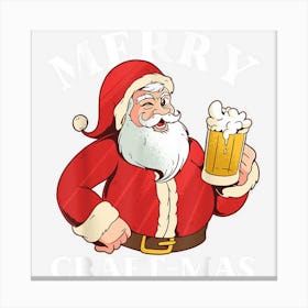 Merry Craft Mas Funny Craft Beer Santa Claus Christmas Canvas Print