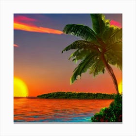 Sunset At The Beach Canvas Print