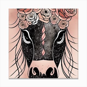 Floral Donkey Canvas Print