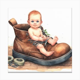 Baby In A Shoe 2 Canvas Print