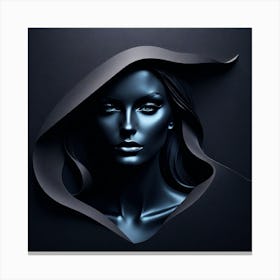 3d Model Of A Woman'S Face Canvas Print