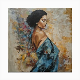 Woman In Blue Canvas Print