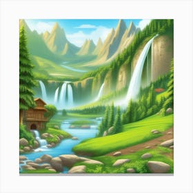 Panoramic Paradise Breathtaking Panoramic Landscapes Showcasing Majestic Mountains Cascading Water 963972798 (2) Canvas Print