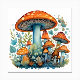 Mushrooms In The Forest 2 Canvas Print