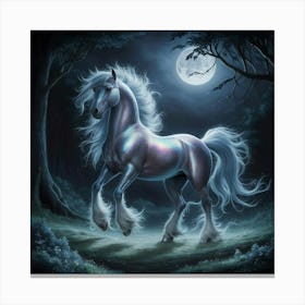 Unicorn In The Forest 8 Canvas Print