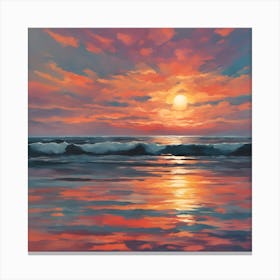 Sunset At The Beach Canvas Print