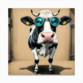 Cow With Goggles 1 Canvas Print