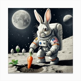 Rabbit On The Moon 4 Canvas Print