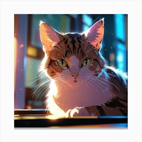 Default Sneaky Cat Art 2 Canvas Print