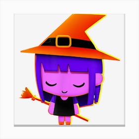 Little Witch Halloween Halloween Spooky 80s Costume Kids Canvas Print