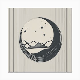 Moon And Stars Canvas Print