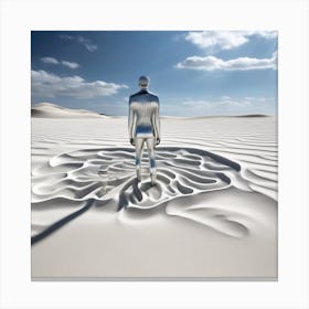 Man In The Sand 11 Canvas Print