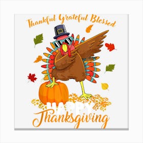 Happy Thanksgiving Dabbing Turkey Day Men Women Kids Canvas Print