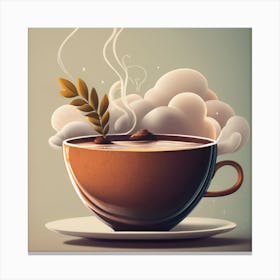 Coffee Cup With Steam Poster Canvas Print