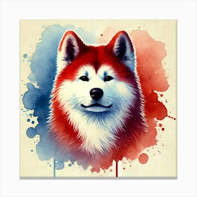 Watercolor Akita Inu 2 Canvas Print