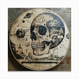 Skull With Planets Canvas Print