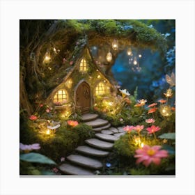 Fairy House paintings art print Canvas Print