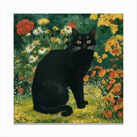 Klimt Style Black Cat In A Garden Art Print Illust 4kue70dht1ouzgjm3vfjuw Kg 3autbs Qzl2ynirkbkg Canvas Print